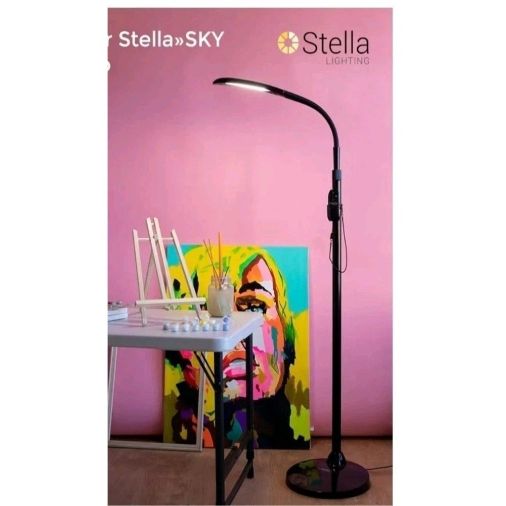 Stella Sky Two Premium 10W LED Task Light Floor Lamp Black - Adjustable Dimmable